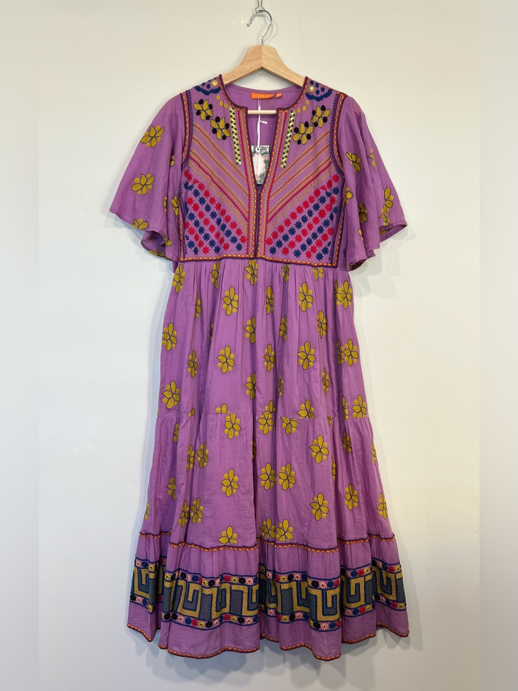New Oliphant Flirty V Neck Maxi Dress In Lucknow Lilac Size Xs